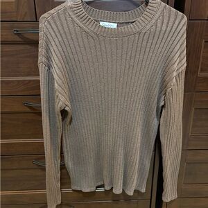 Jessica Simpson Ribbed Knit Tan Sweater